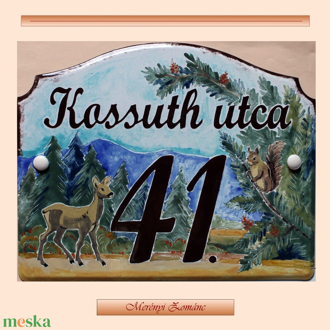 Tűzzománc házszám táblák. - otthon & életmód - ház & kert - házszám - Meska.hu