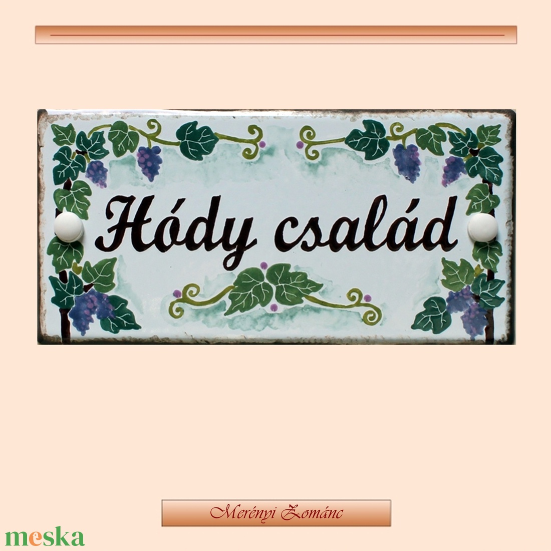 Tűzzománc névtábla. - otthon & életmód - ház & kert - névtábla - Meska.hu