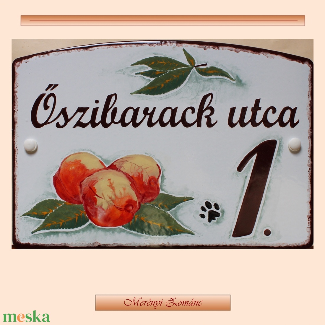 Tűzzománc házszám táblák. - otthon & életmód - ház & kert - házszám - Meska.hu