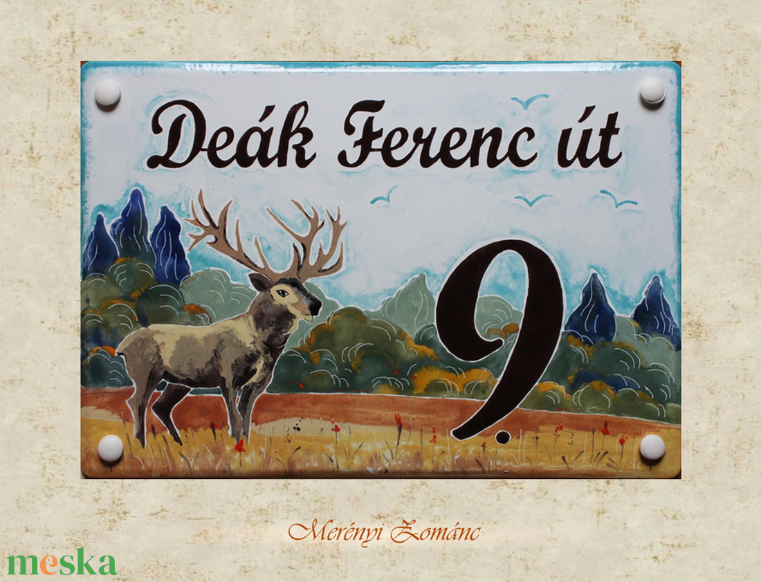 Tűzzománc házszám táblák. - otthon & életmód - ház & kert - házszám - Meska.hu