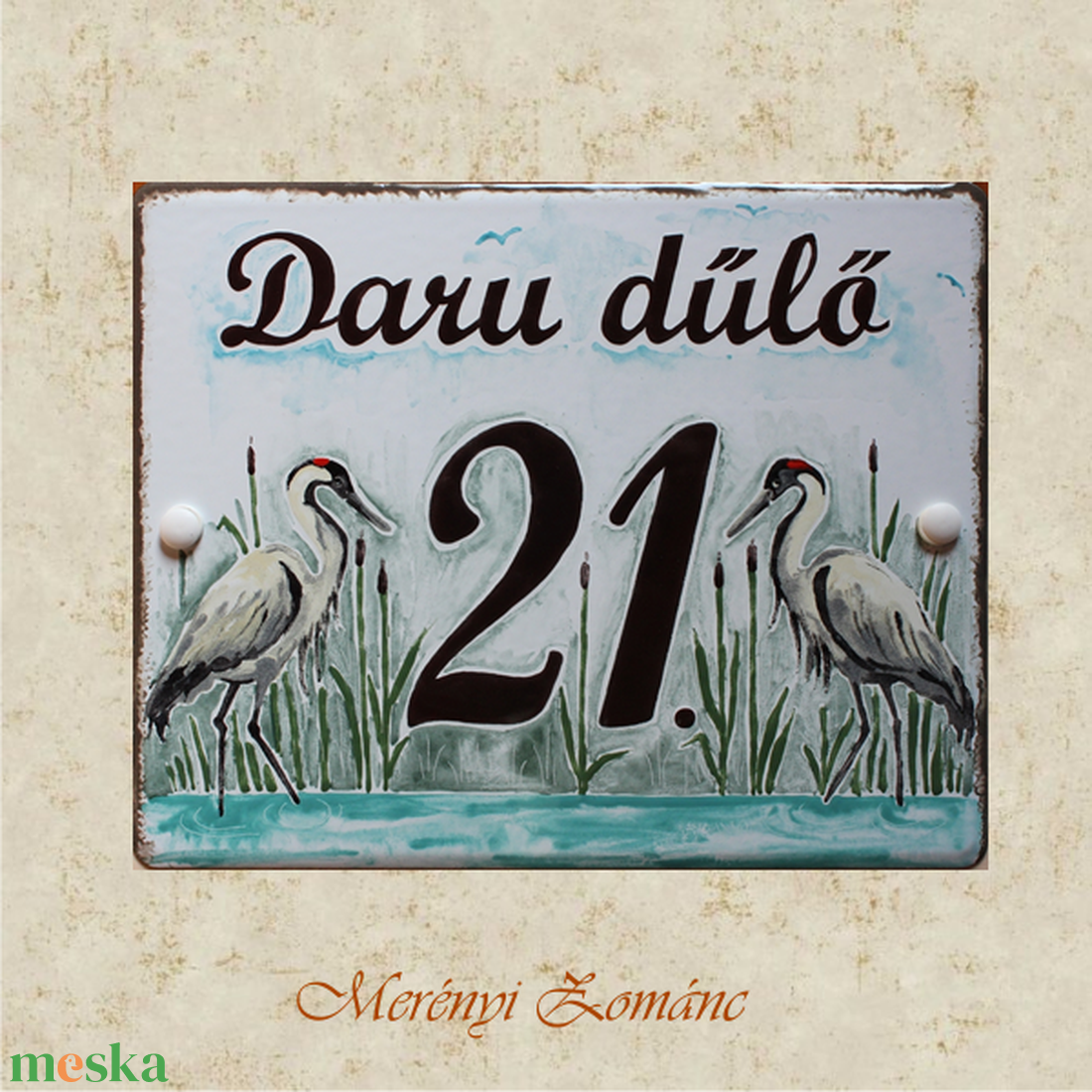 Tűzzománc házszám táblák. - otthon & életmód - ház & kert - házszám - Meska.hu