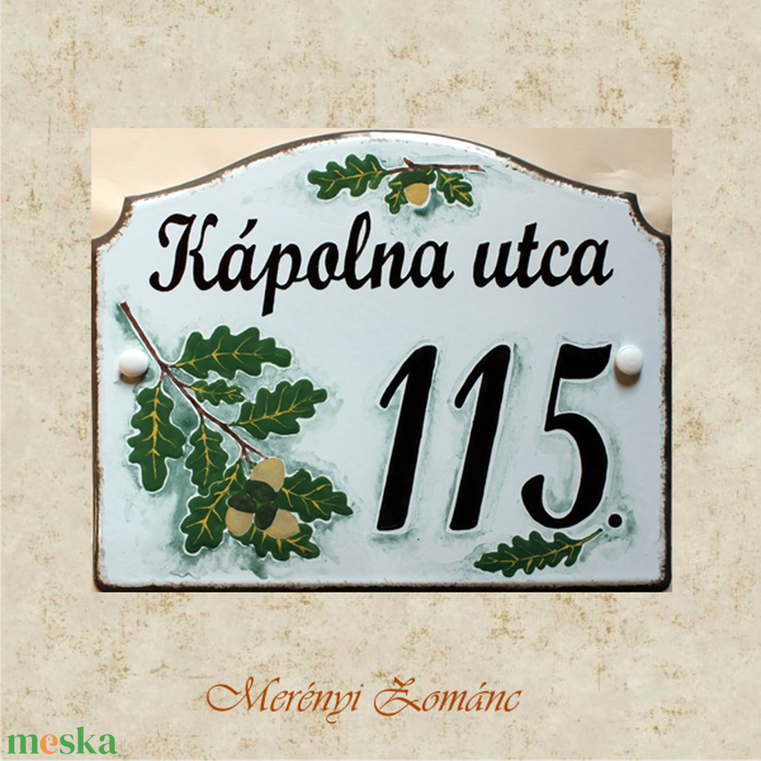 Tűzzománc házszám táblák. - otthon & életmód - ház & kert - házszám - Meska.hu