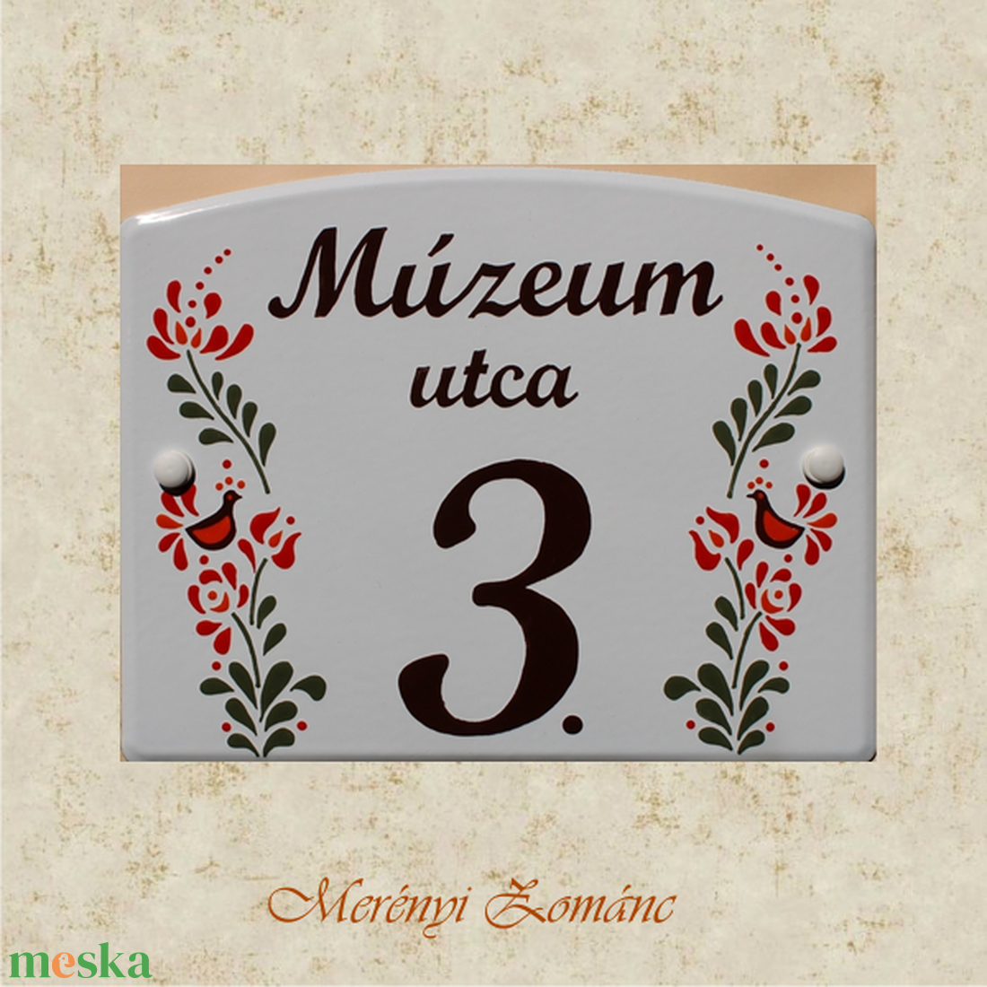 Tűzzománc házszám táblák. - otthon & életmód - ház & kert - házszám - Meska.hu