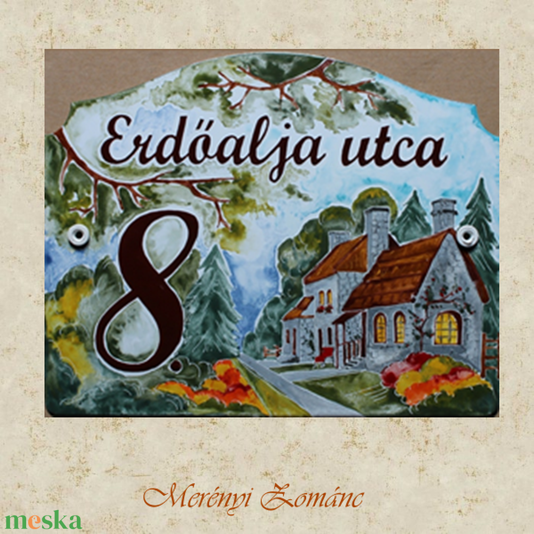 Tűzzománc házszám táblák. - otthon & életmód - ház & kert - házszám - Meska.hu