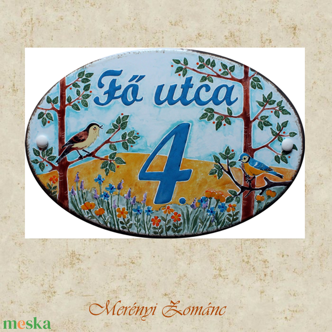 Tűzzománc házszám táblák. - otthon & életmód - ház & kert - házszám - Meska.hu