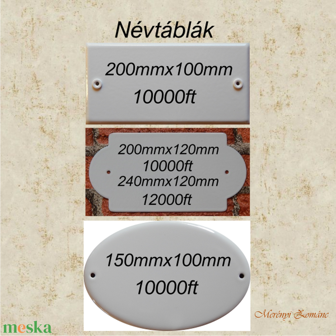 Tűzzománc névtábla. - otthon & életmód - ház & kert - névtábla - Meska.hu