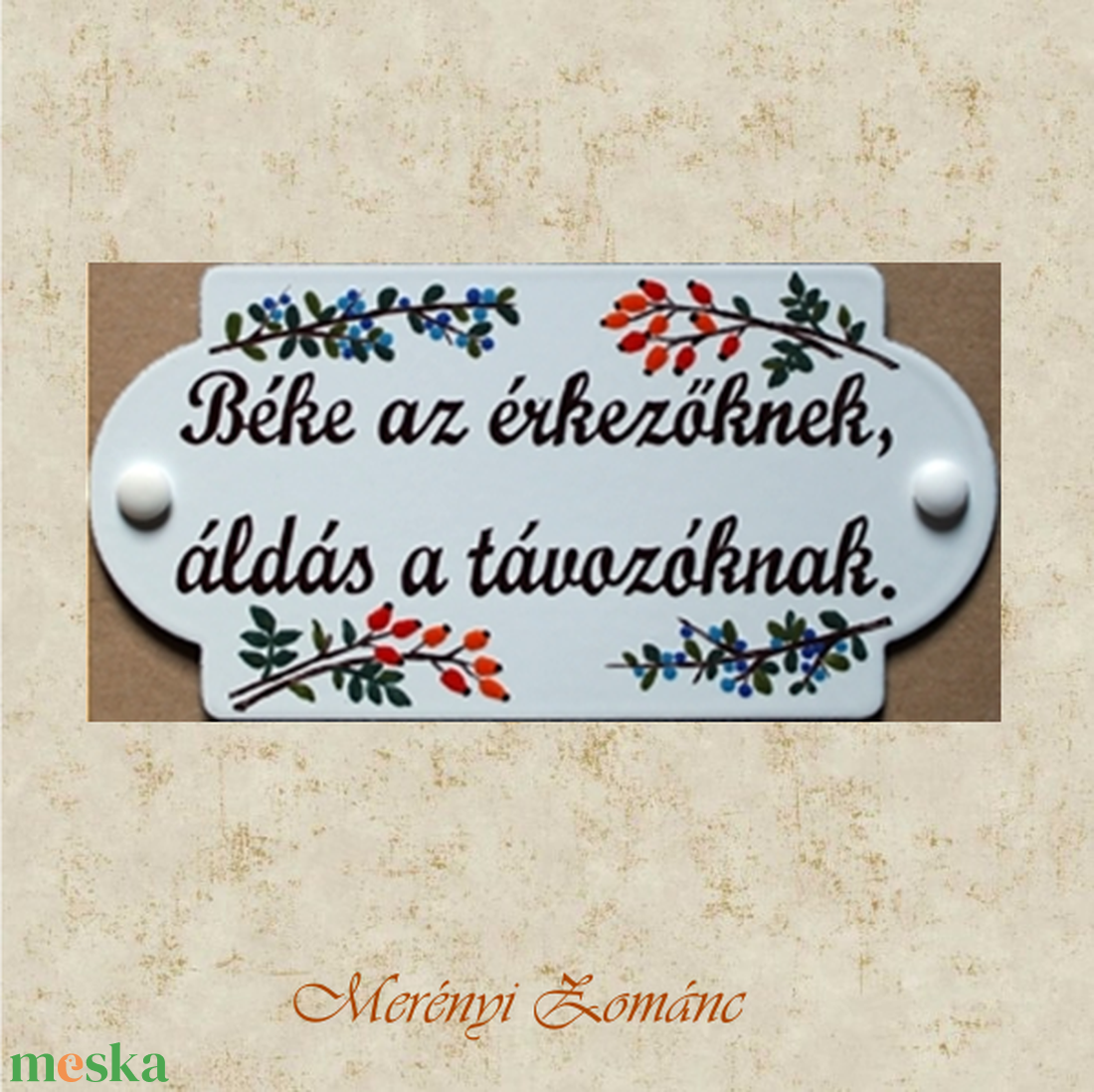 Tűzzománc névtábla. - otthon & életmód - ház & kert - névtábla - Meska.hu