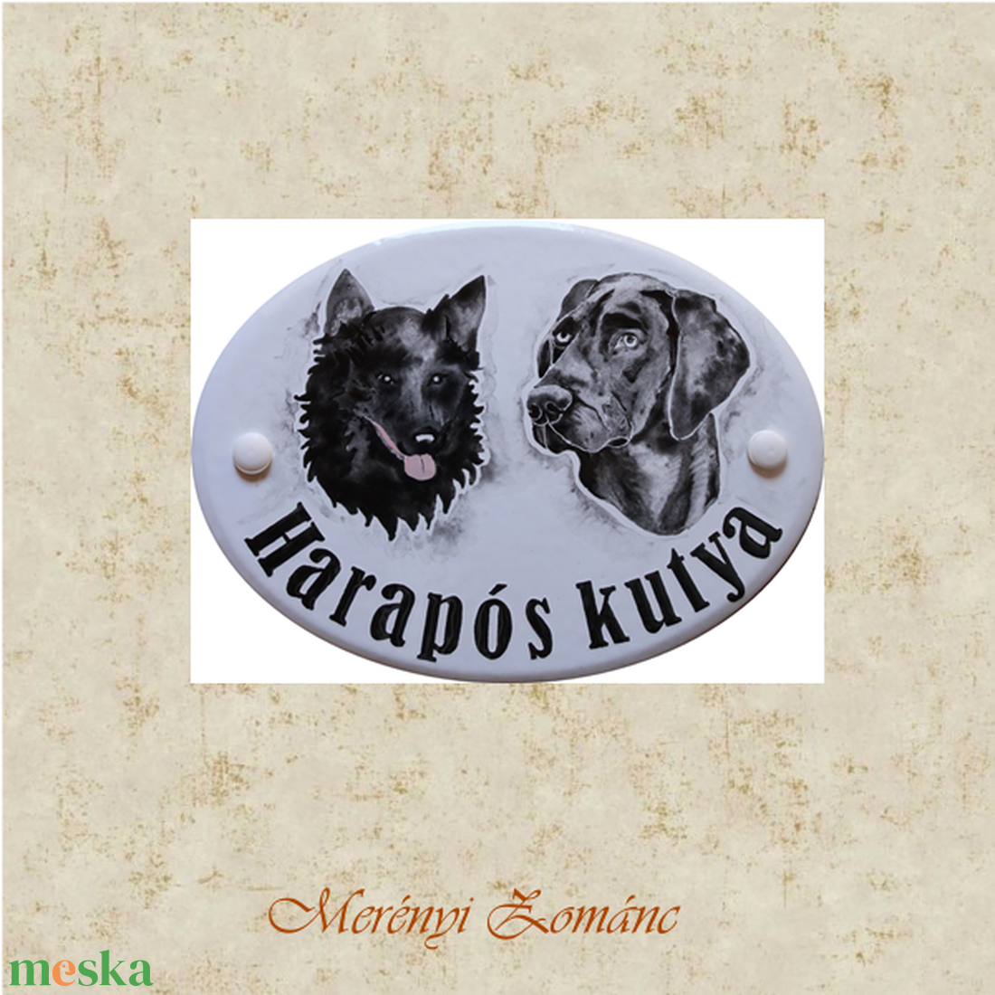 Tűzzománc házszám táblák. - otthon & életmód - ház & kert - kutyatábla - Meska.hu