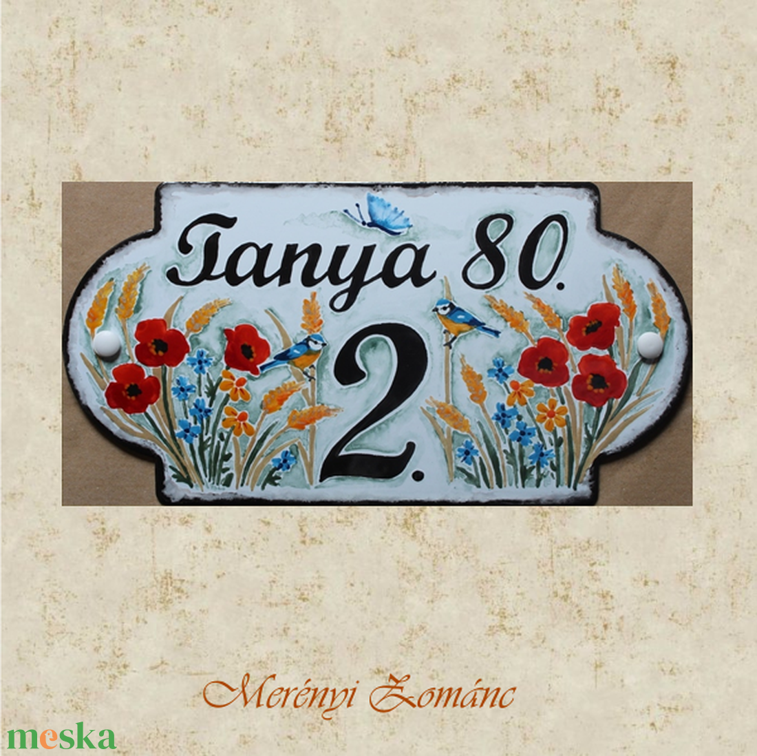 Tűzzománc házszám táblák. - otthon & életmód - ház & kert - házszám - Meska.hu