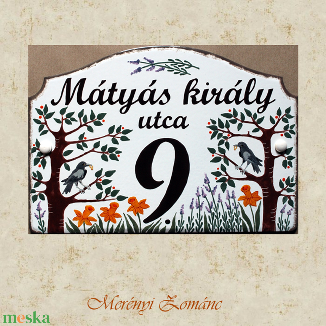 Tűzzománc házszám táblák. - otthon & életmód - ház & kert - házszám - Meska.hu