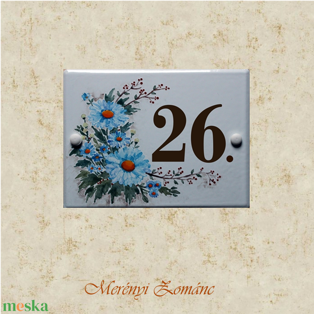 Tűzzománc házszám táblák. - otthon & életmód - ház & kert - házszám - Meska.hu