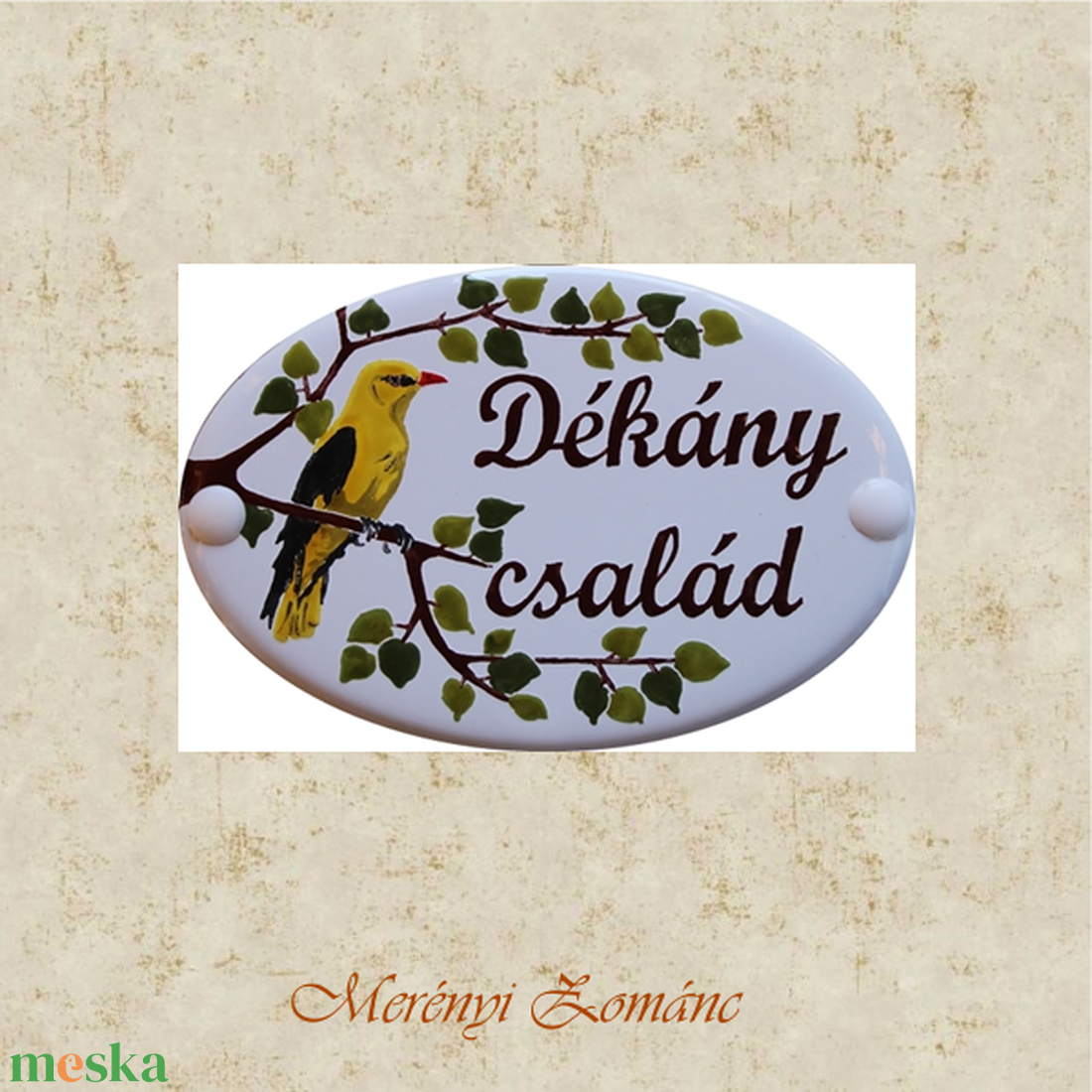 Tűzzománc névtábla. - otthon & életmód - ház & kert - névtábla - Meska.hu