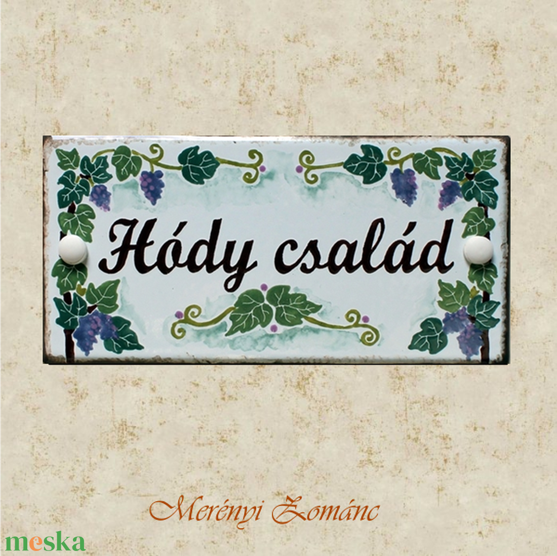 Tűzzománc névtábla. - otthon & életmód - ház & kert - névtábla - Meska.hu