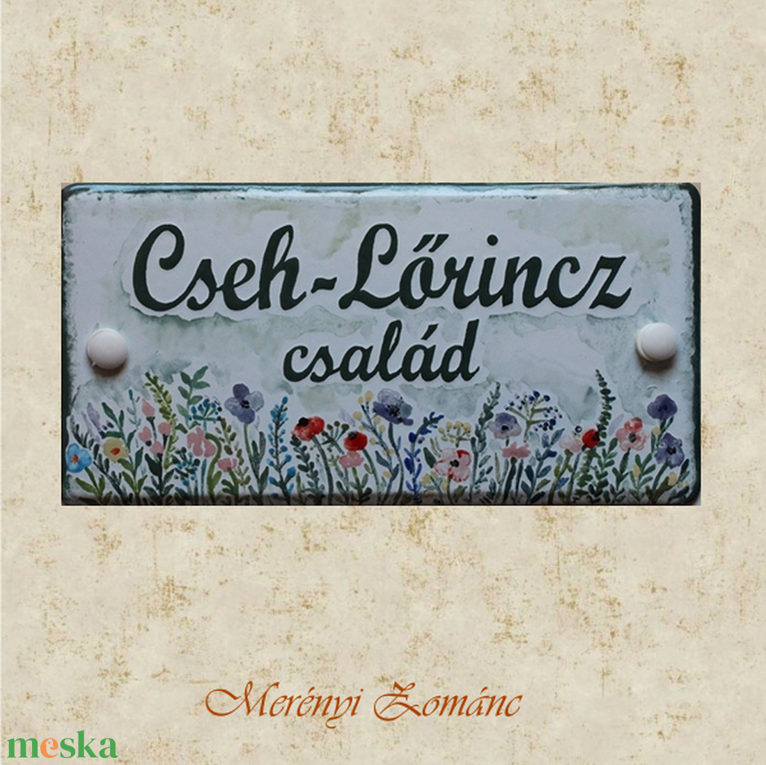 Tűzzománc névtábla. - otthon & életmód - ház & kert - névtábla - Meska.hu