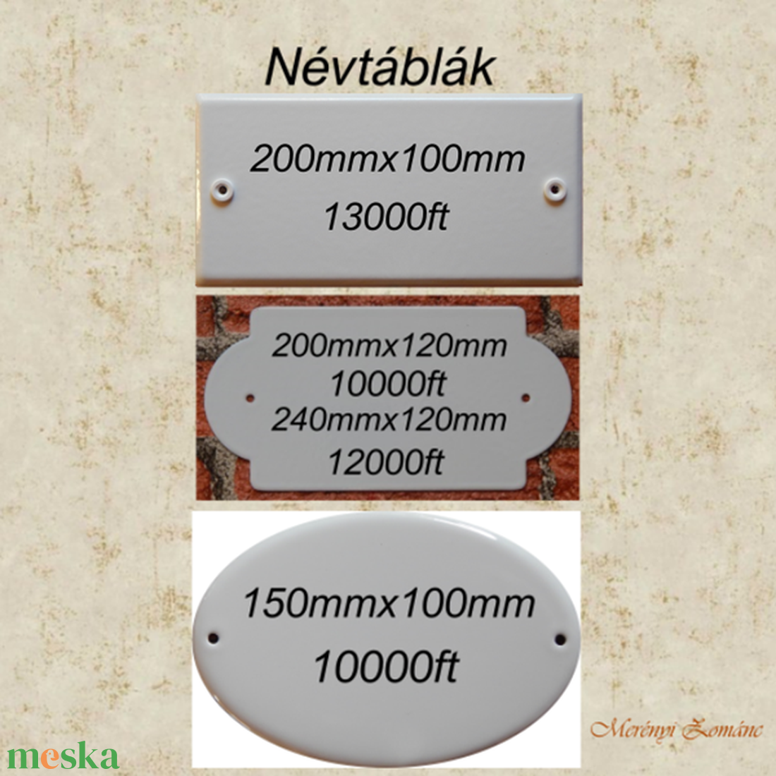 Tűzzománc névtábla. - otthon & életmód - ház & kert - isten hozott tábla - Meska.hu