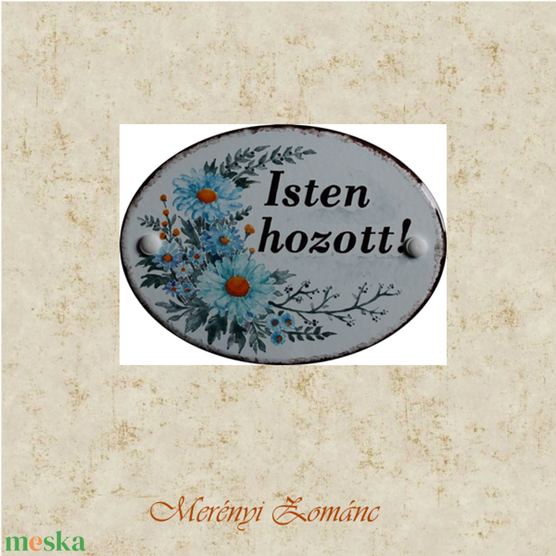 Tűzzománc házszám táblák. Üdvözlő tábla. - otthon & életmód - ház & kert - házszám - Meska.hu