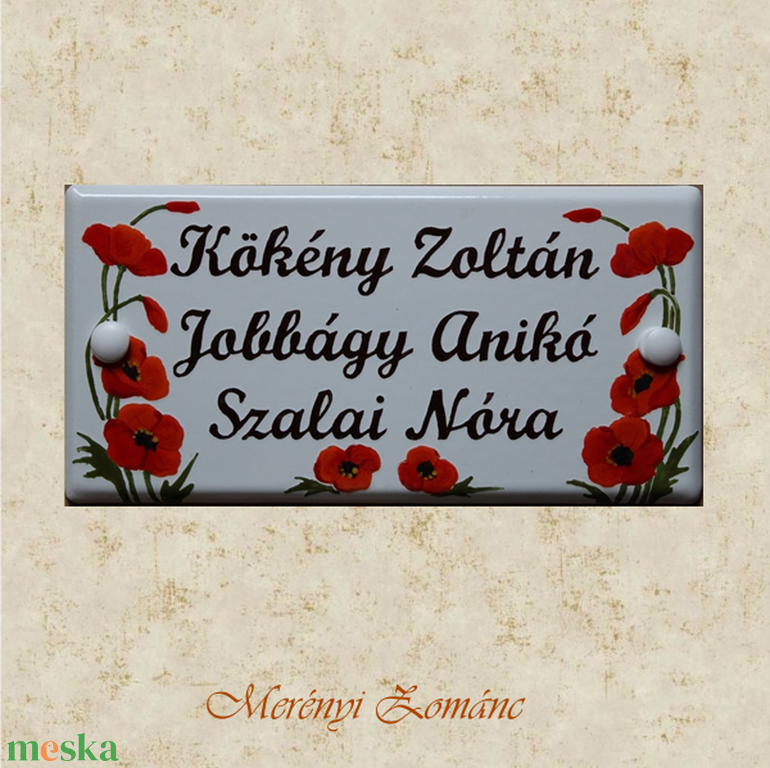 Tűzzománc névtábla. - otthon & életmód - ház & kert - névtábla - Meska.hu