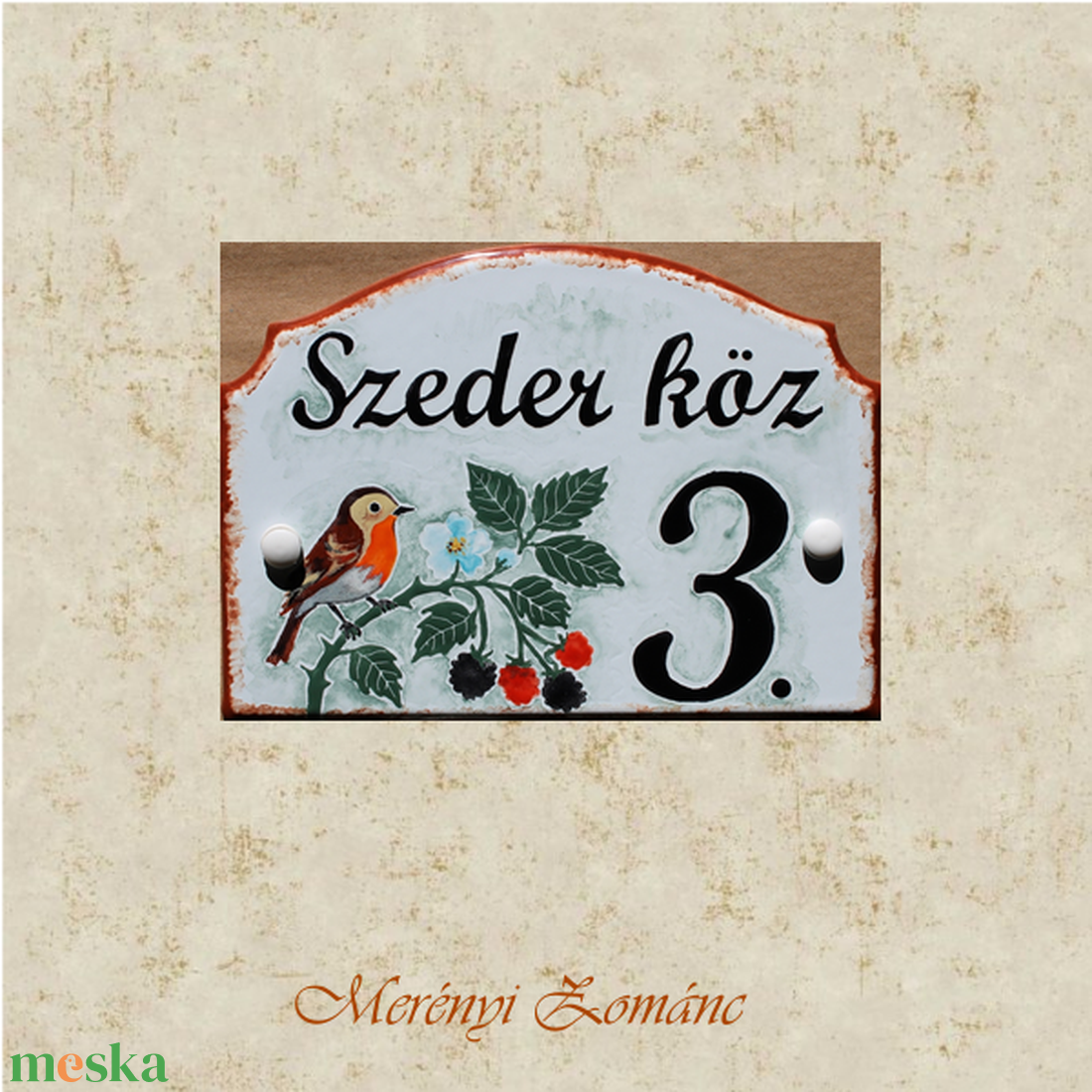 Tűzzománc házszám táblák. - otthon & életmód - ház & kert - házszám - Meska.hu