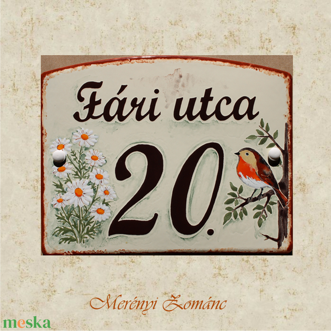 Tűzzománc házszám táblák. - otthon & életmód - ház & kert - házszám - Meska.hu