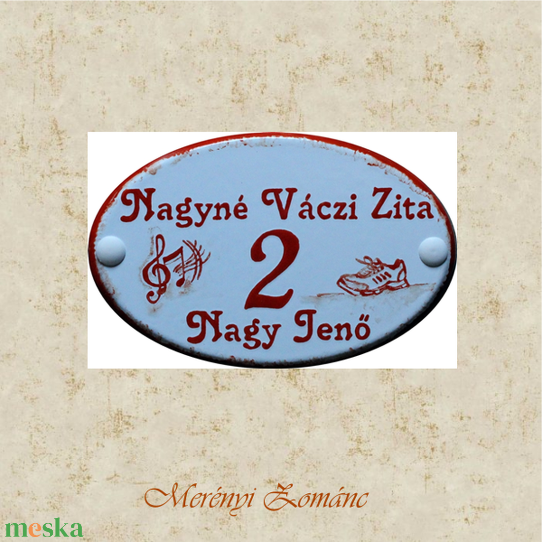 Tűzzománc névtábla. - otthon & életmód - ház & kert - isten hozott tábla - Meska.hu