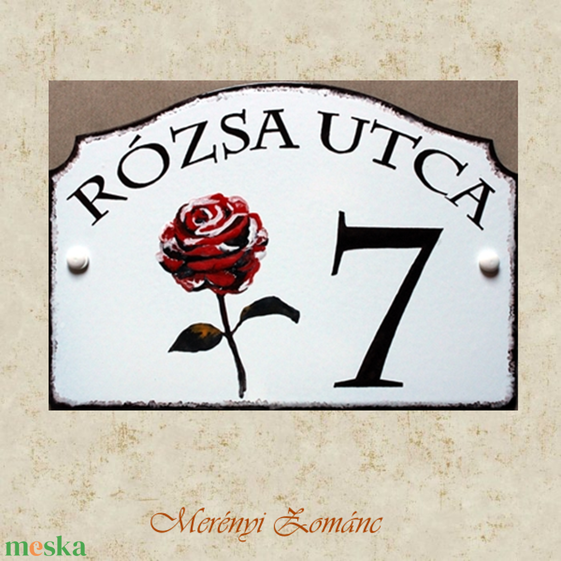 Tűzzománc házszám táblák. - otthon & életmód - ház & kert - házszám - Meska.hu