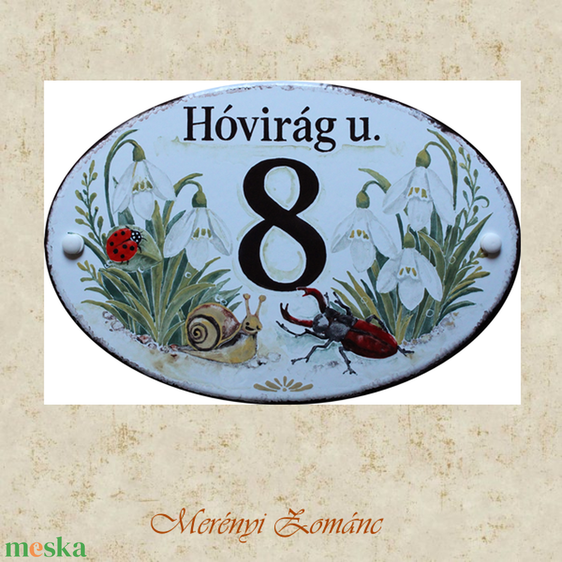 Tűzzománc házszám táblák. - otthon & életmód - ház & kert - házszám - Meska.hu