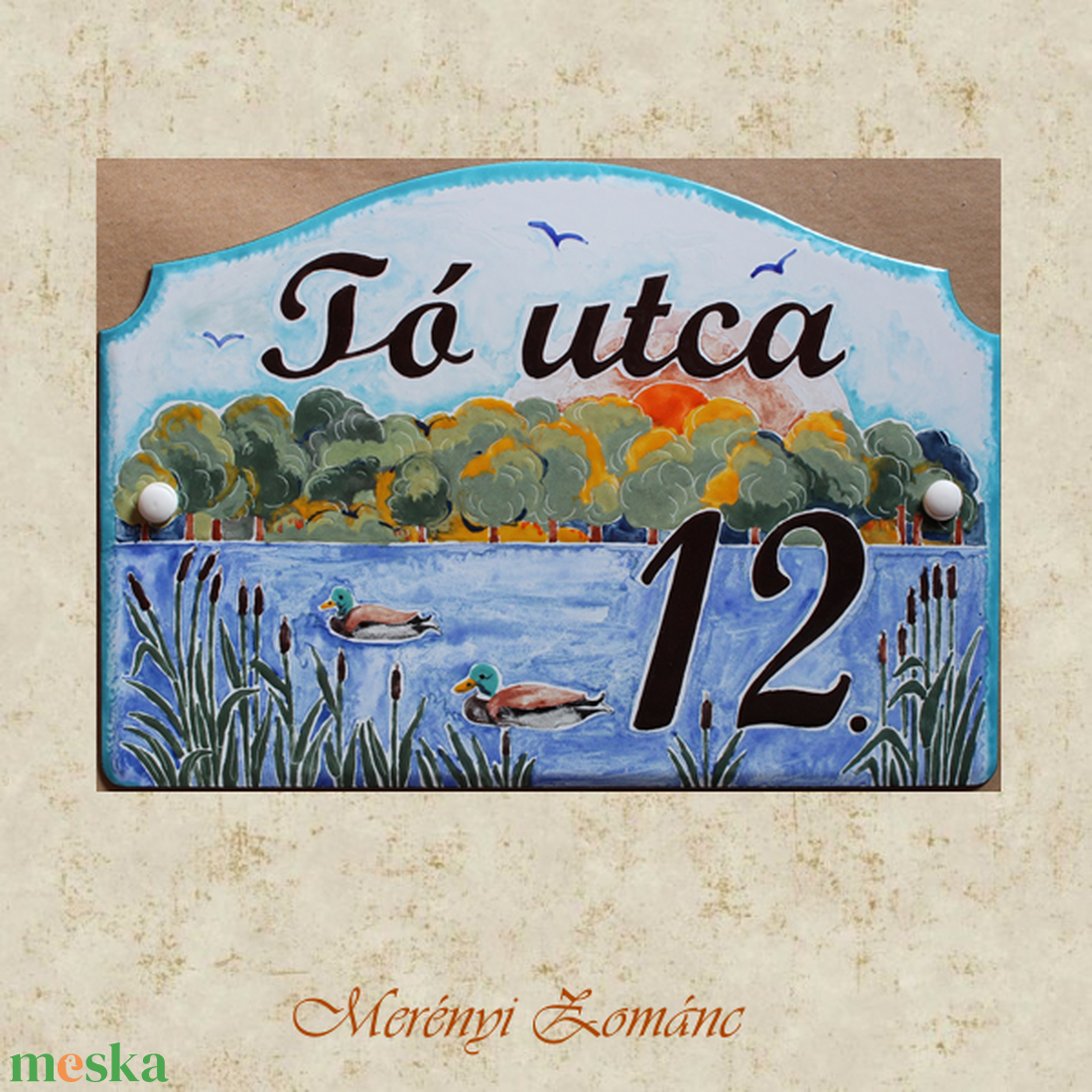 Tűzzománc házszám táblák. - otthon & életmód - ház & kert - házszám - Meska.hu