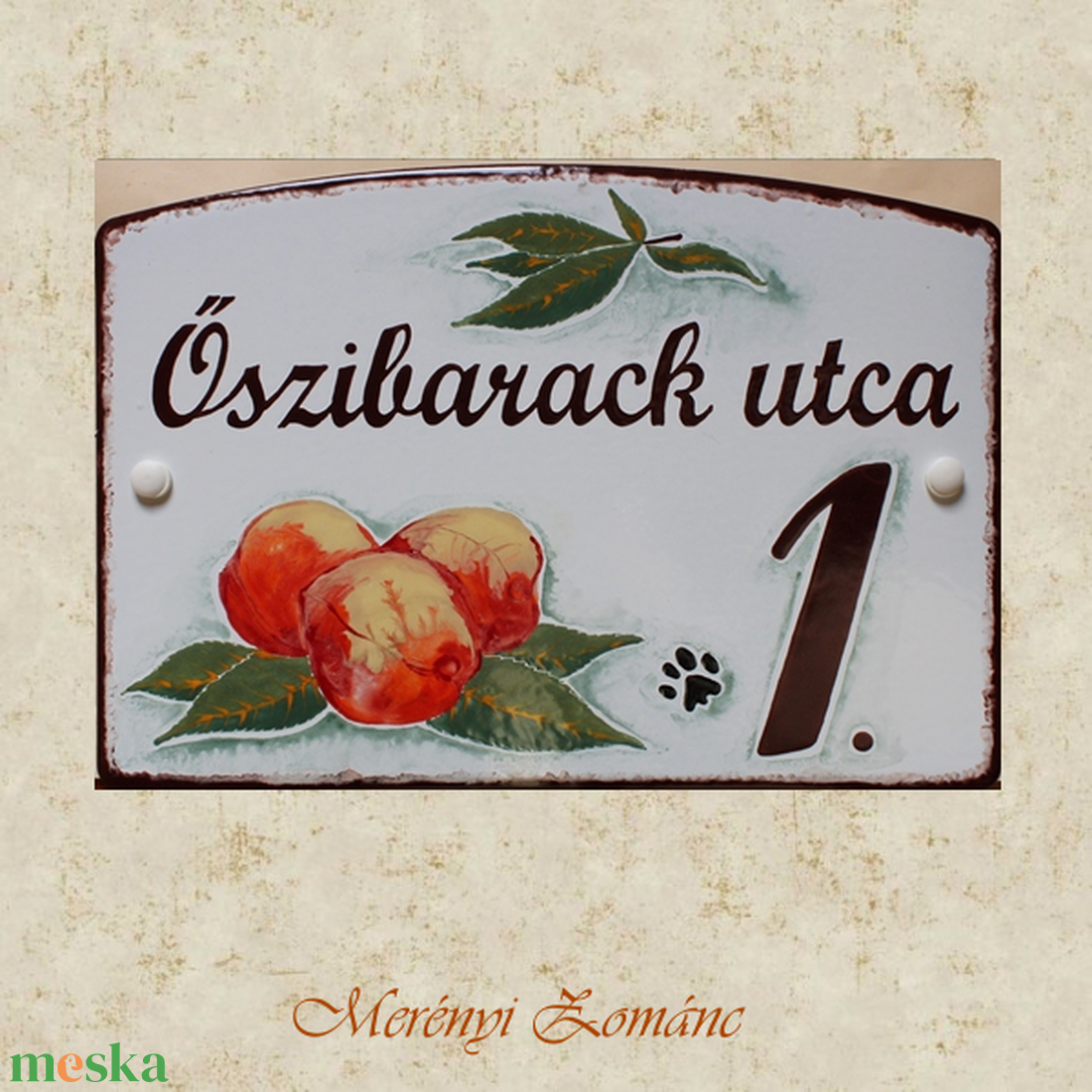 Tűzzománc házszám táblák. - otthon & életmód - ház & kert - házszám - Meska.hu