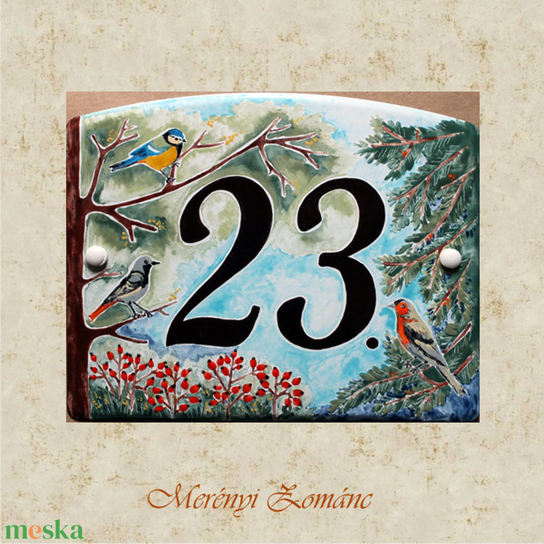 Tűzzománc házszám táblák. - otthon & életmód - ház & kert - házszám - Meska.hu