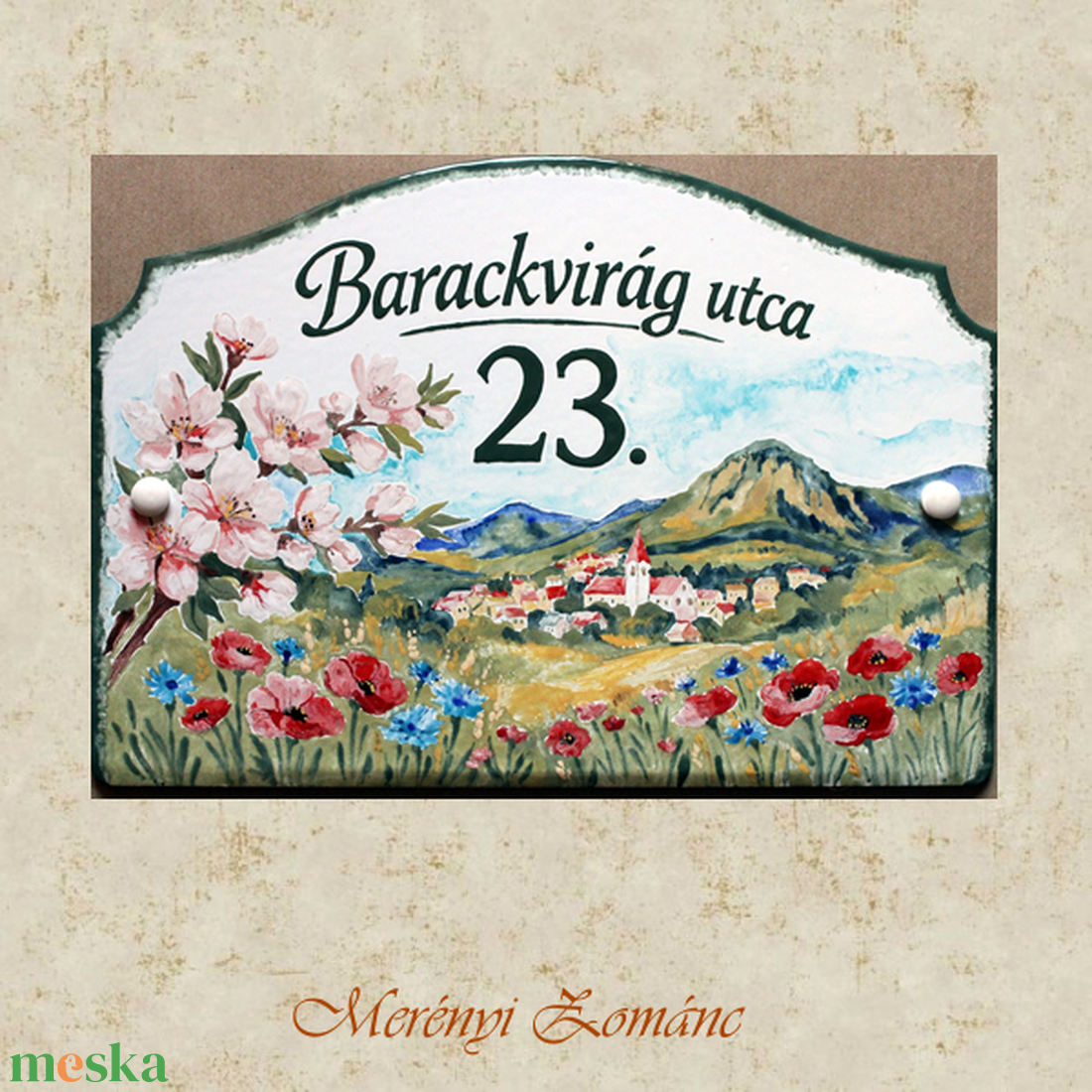 Tűzzománc házszám tábla. A megrendelő terve alapján. - otthon & életmód - ház & kert - házszám - Meska.hu