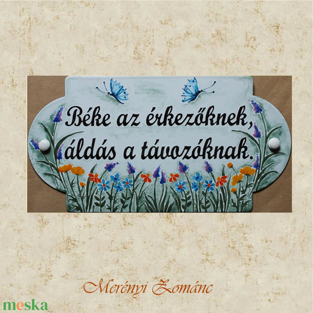 Üdvözlő tábla ajtóra. - otthon & életmód - ház & kert - házszám - Meska.hu