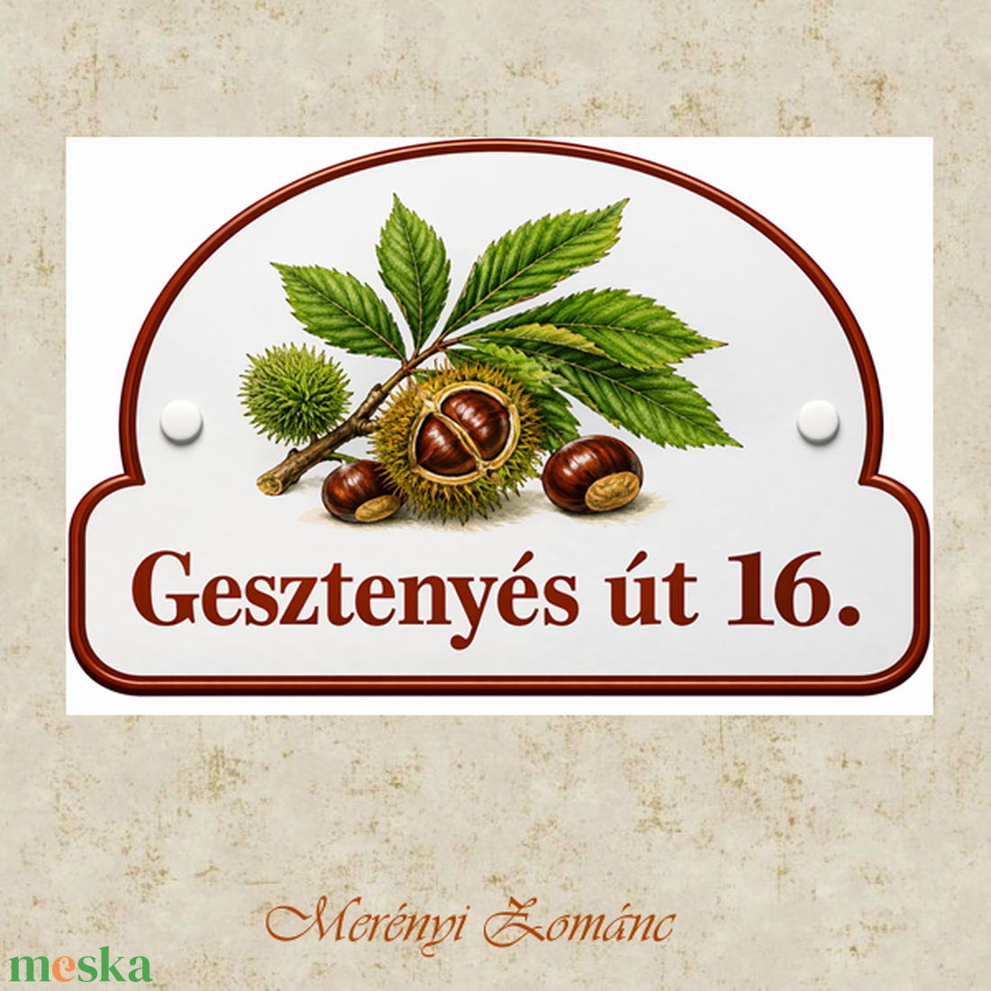 Tűzzománc házszám tábla. Minta tábla. - otthon & életmód - ház & kert - házszám - Meska.hu