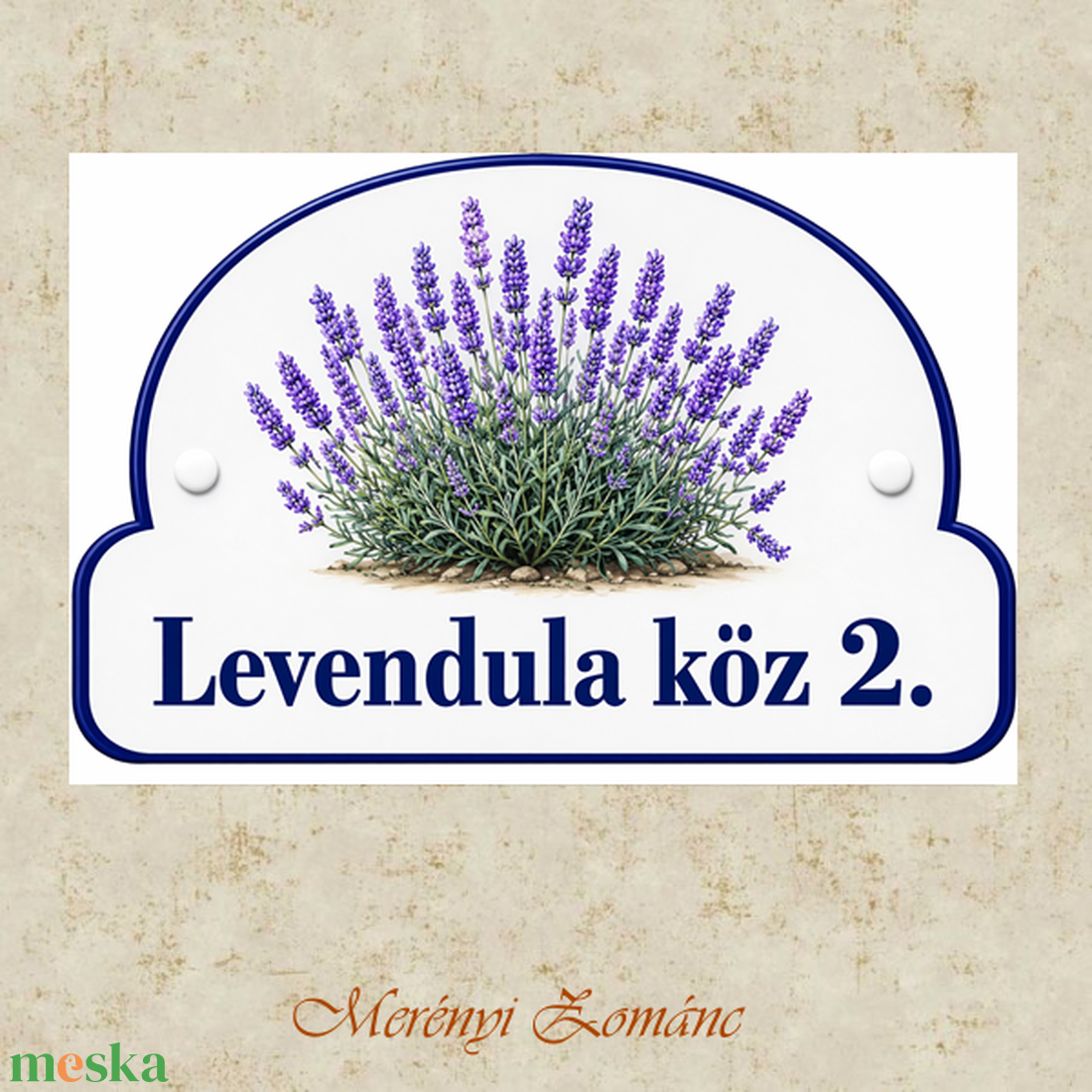 Tűzzománc házszám tábla. Minta tábla. - otthon & életmód - ház & kert - házszám - Meska.hu