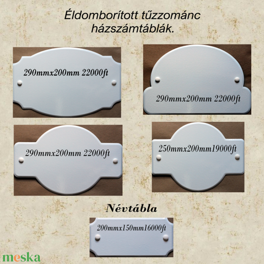 Tűzzománc házszám táblák. - otthon & életmód - ház & kert - házszám - Meska.hu
