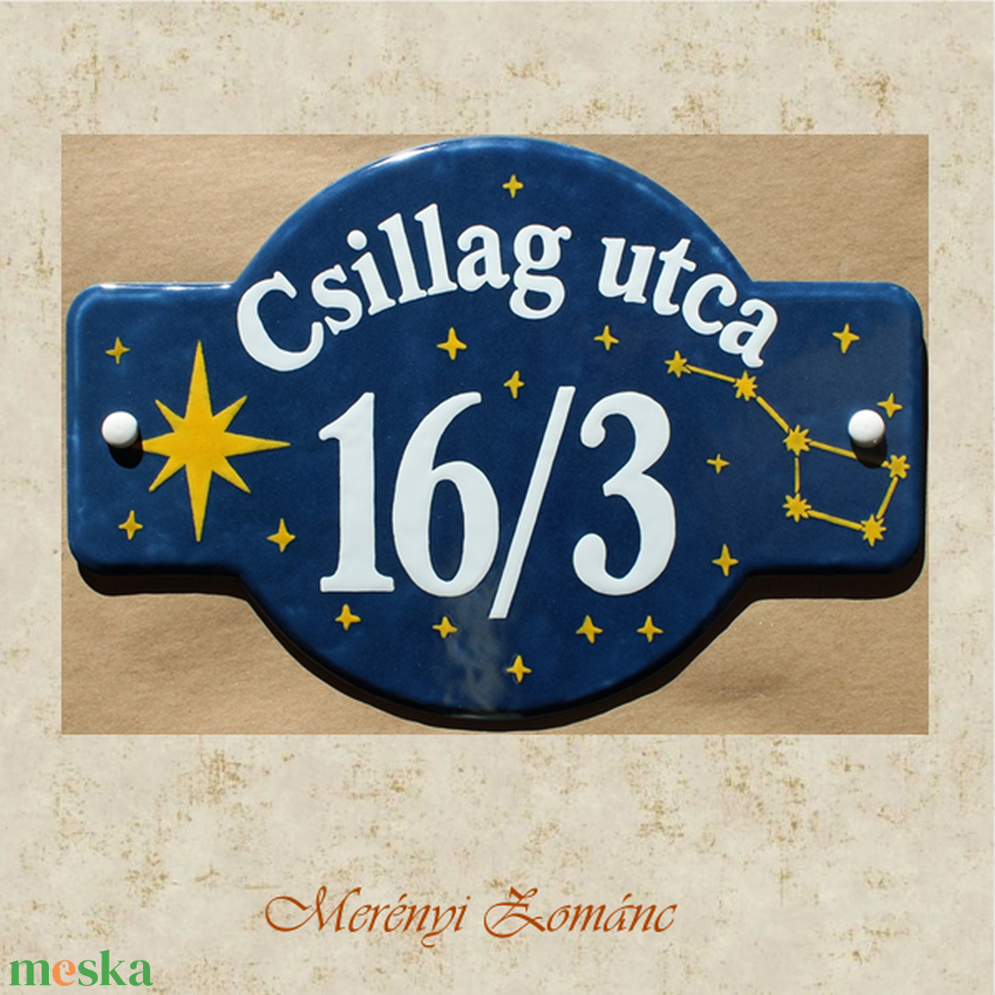  Házszámtábla.  - otthon & életmód - ház & kert - házszám - Meska.hu