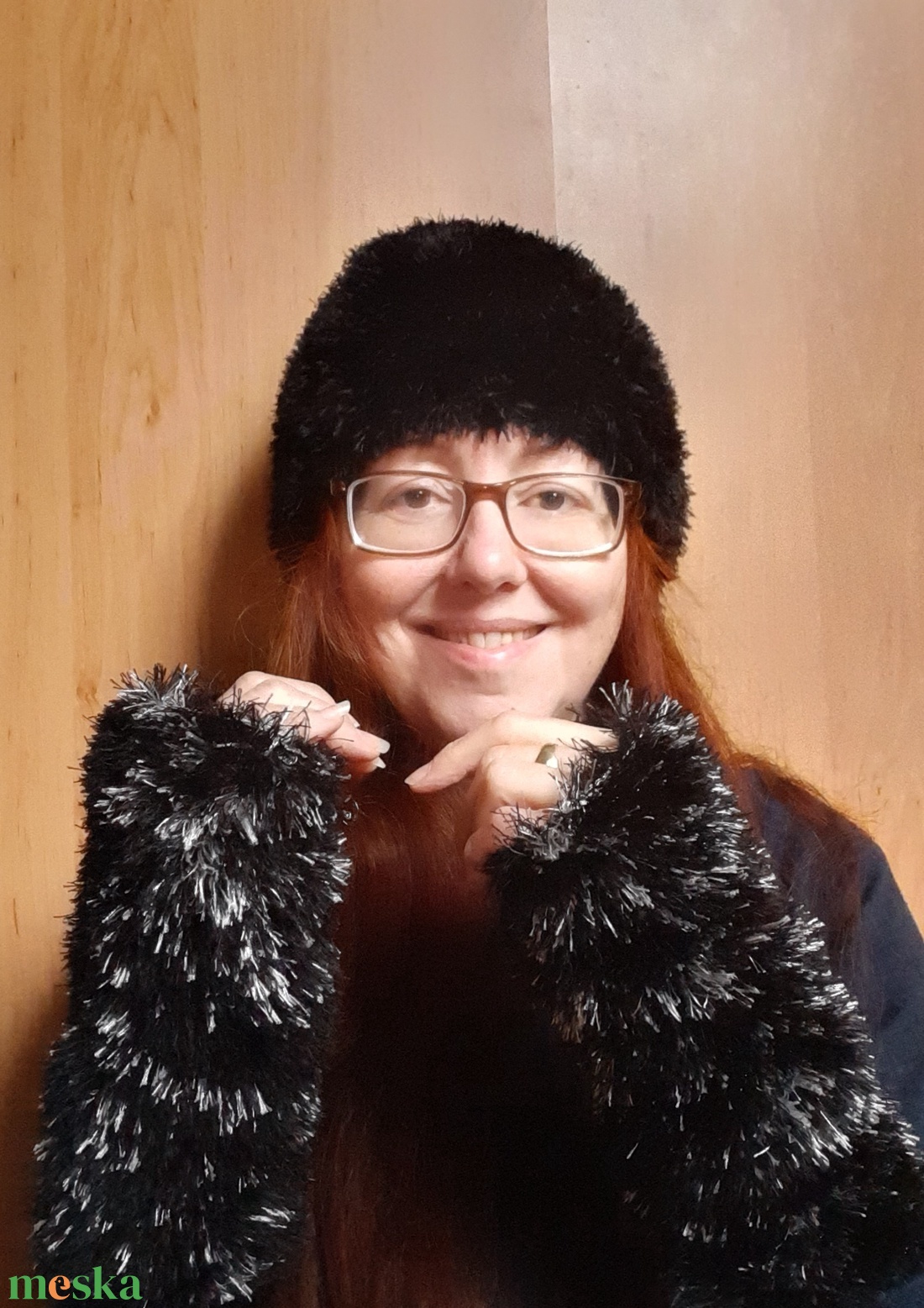 Kézzel kötött női téli sapka, kesztyű szett - ruha & divat - sál, sapka, kendő - sapka & sál szett - Meska.hu