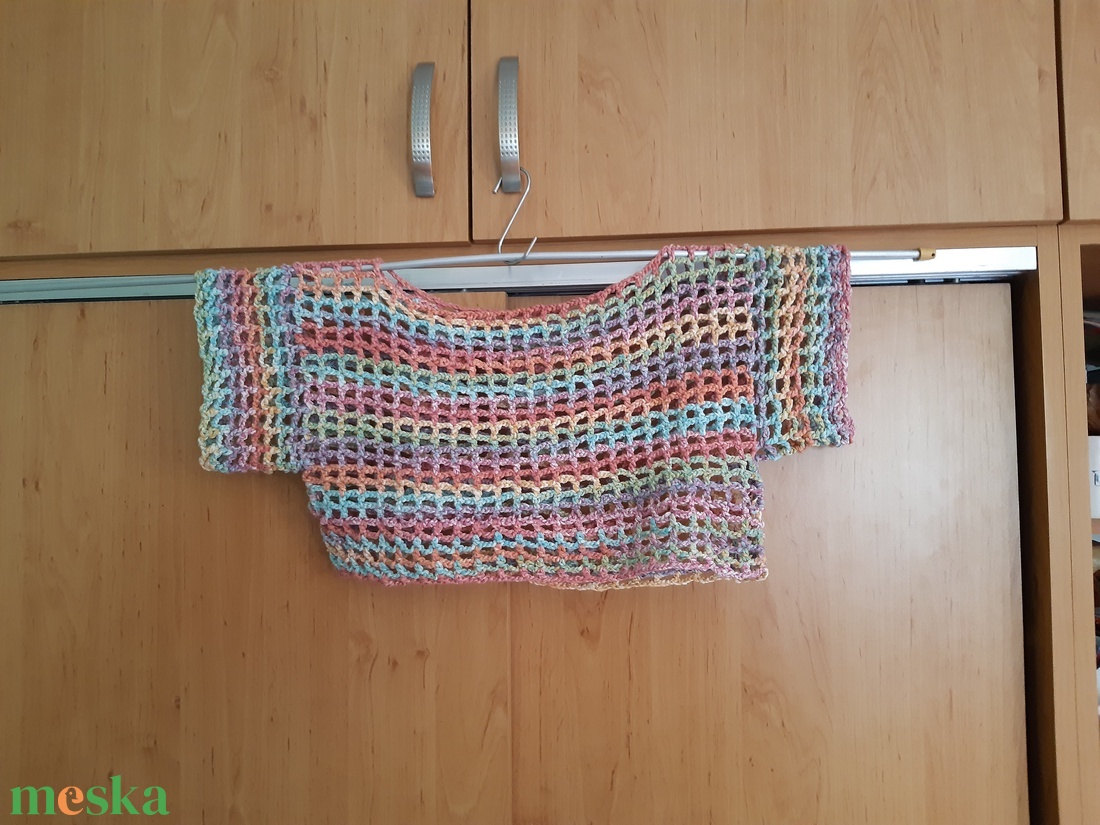 kézzel horgolt hálós, cropp top  - ruha & divat - női ruha - top - Meska.hu