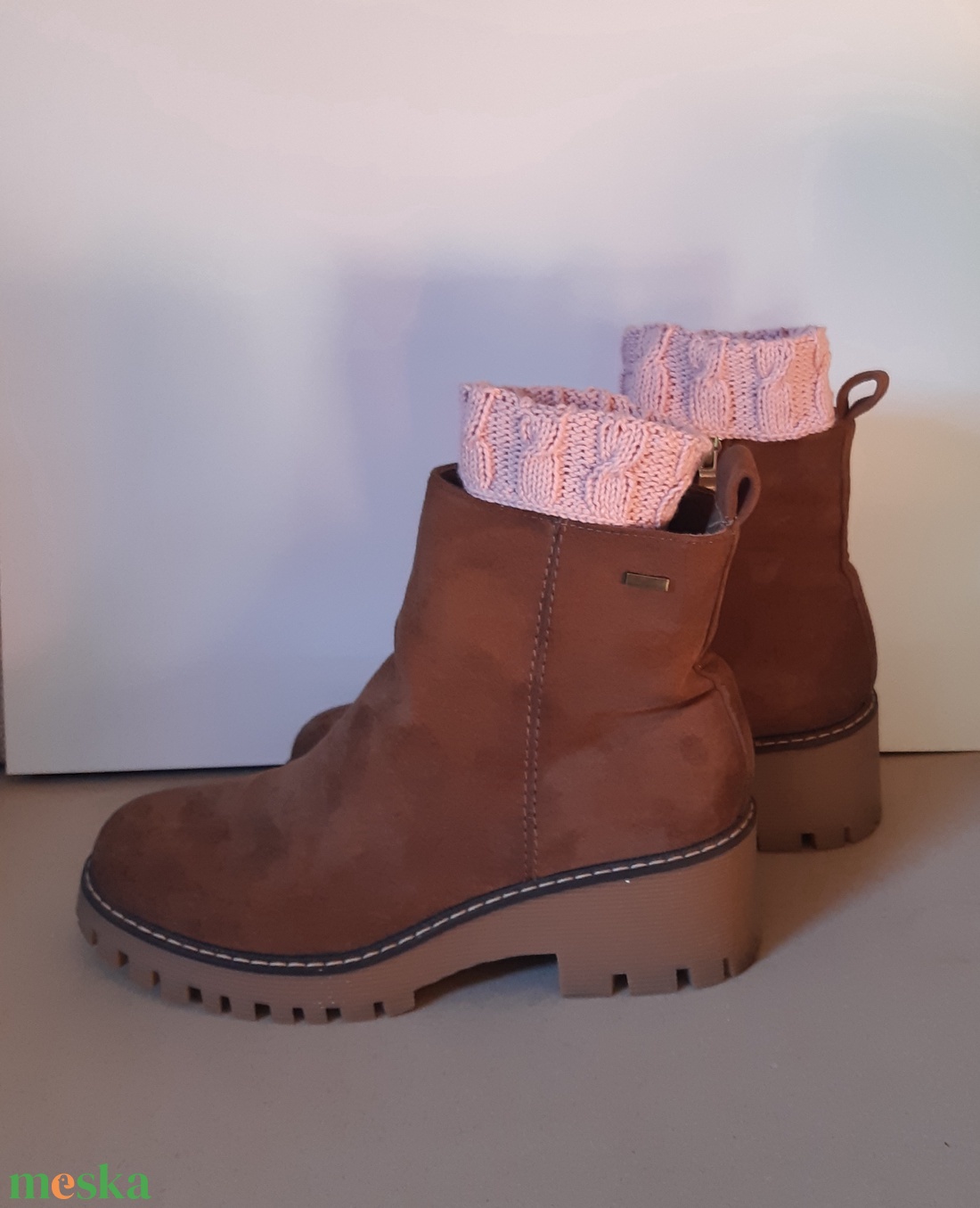 Kézzel kötött bokamelegítő - ruha & divat - cipő & papucs - lábszármelegítő - Meska.hu