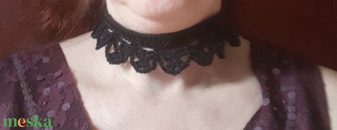 Choker, horgolt nyakpánt - ékszer - nyaklánc - nyakpánt, gallér - Meska.hu