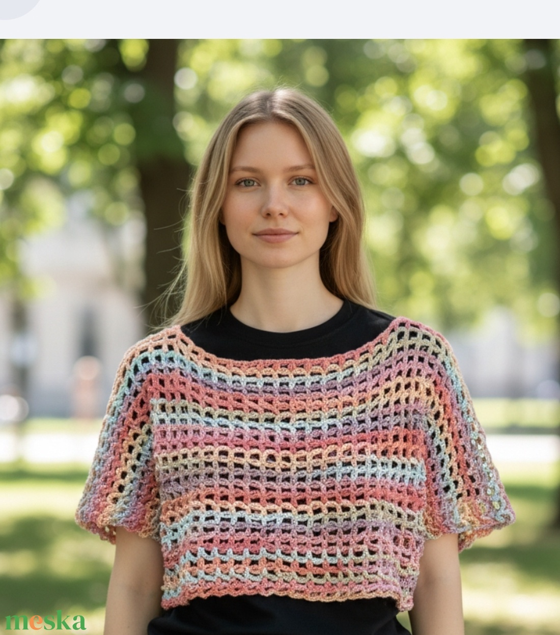 kézzel horgolt hálós, mesh top  - ruha & divat - női ruha - top - Meska.hu