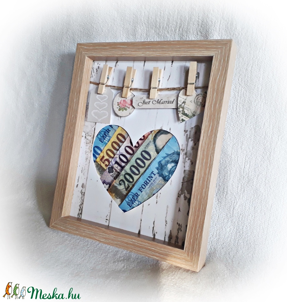 Képkeret pénzátadó, esküvő, eljegyzés, nászajándék,névnap,szülinap 2. -  - Meska.hu