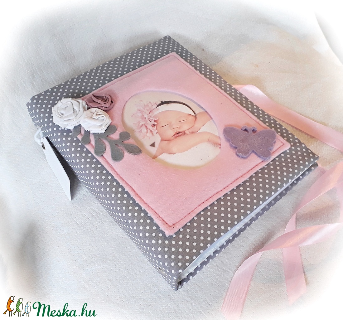 Textil borítású baba fényképalbum, napló, fotóalbum, babakönyv, babanapló -  - Meska.hu