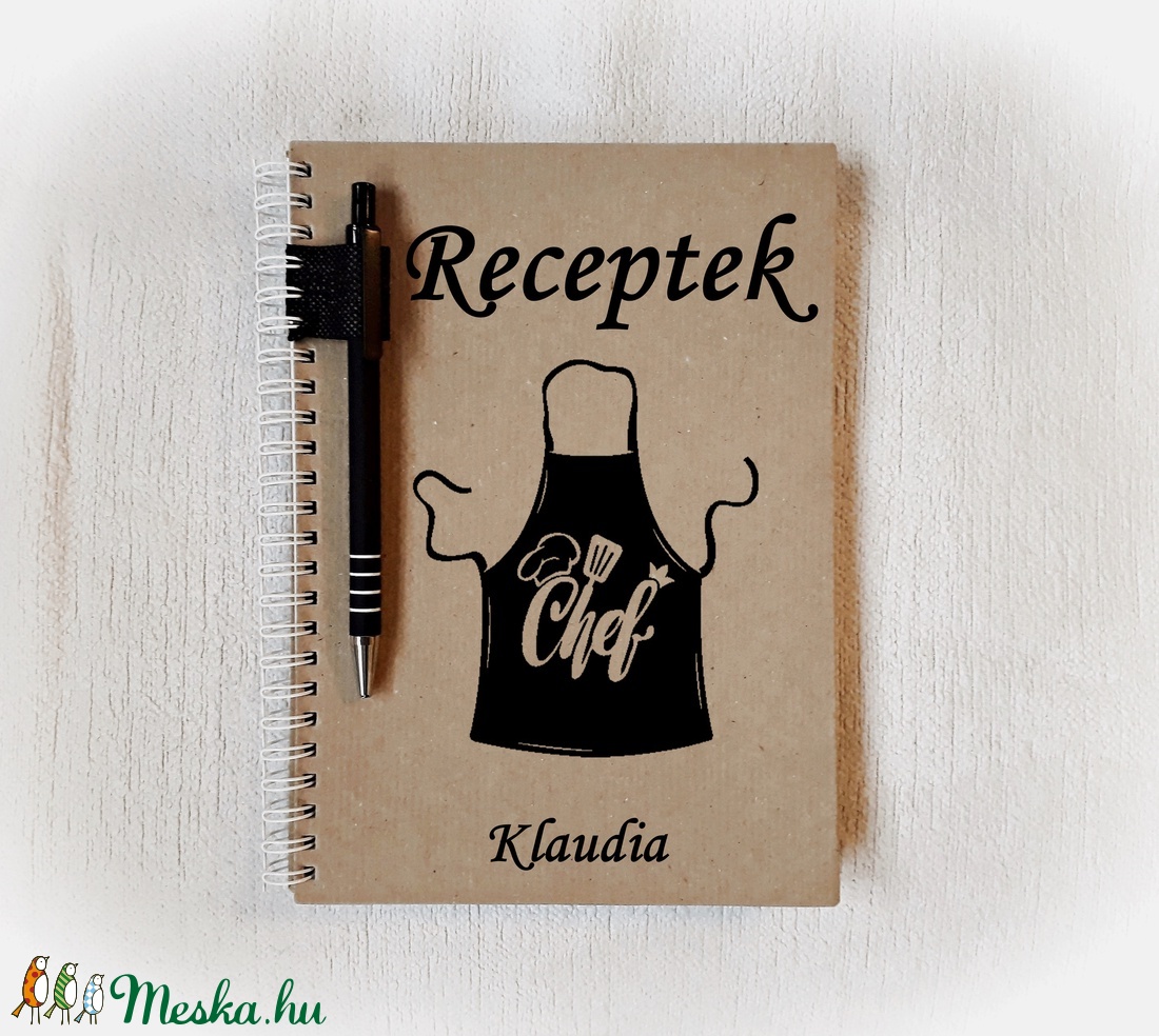 Receptes füzet, jegyzetfüzet rusztikus stílusban, névre szóló- A5 méret, könyv -  - Meska.hu