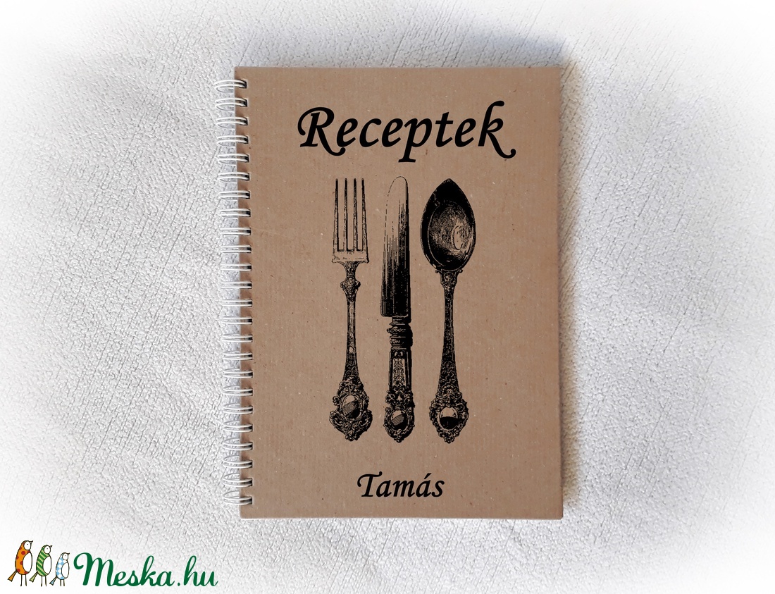 Receptes füzet, jegyzetfüzet rusztikus stílusban, névre szóló- A5 méret, könyv -  - Meska.hu