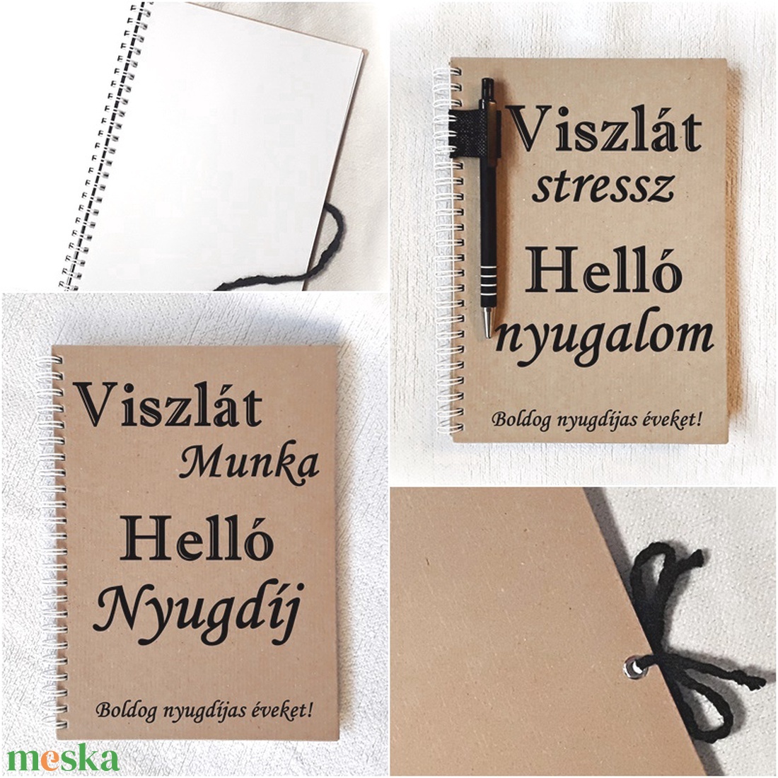 Nyugdíjas búcsúztatóra napló vagy fotóalbum, jegyzetfüzet rusztikus stílusban- A5 méret, könyv, nyugdíj, fényképalbum -  - Meska.hu