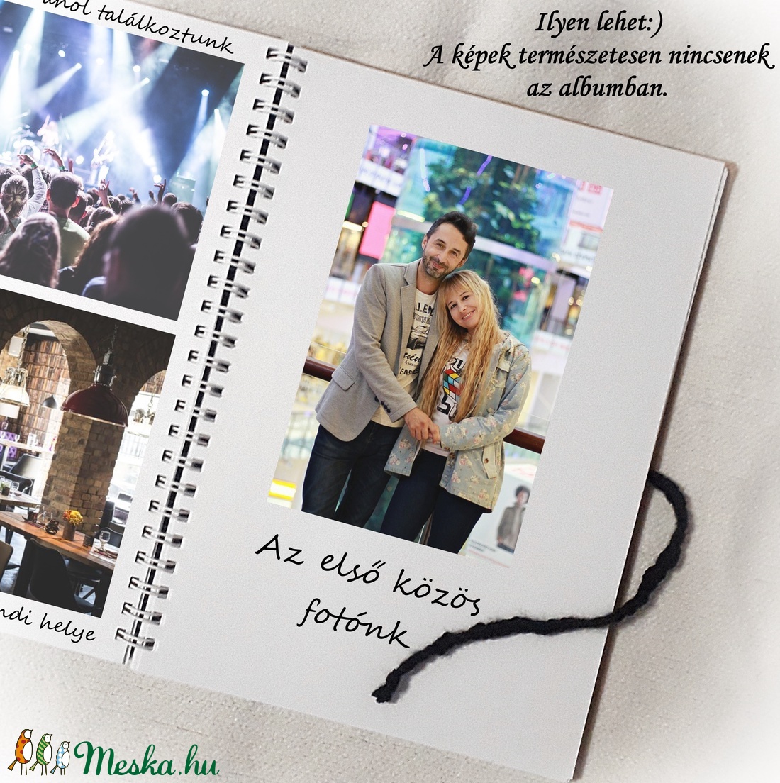 Szerelmes fényképalbum, napló, könyv rusztikus stílusban-  A5 méret, Valentin nap,házassági évforduló, eljegyzé -  - Meska.hu