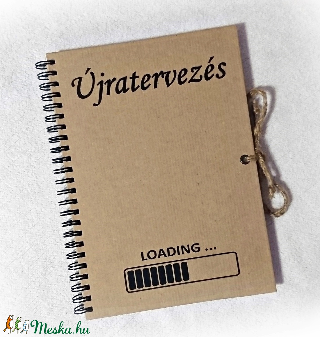 Újratervező, újragondoló napló, Loading mintával , jegyzetfüzet, A5 méret, emlékkönyv - otthon & életmód - papír, írószer - jegyzetfüzet & napló - Meska.hu