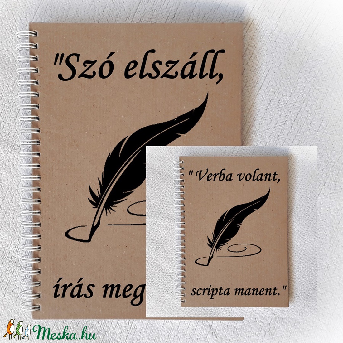 Szó elszáll, írás megmarad napló, jegyzetfüzet, A5 méret, latin közmondás,emlékkönyv -  - Meska.hu
