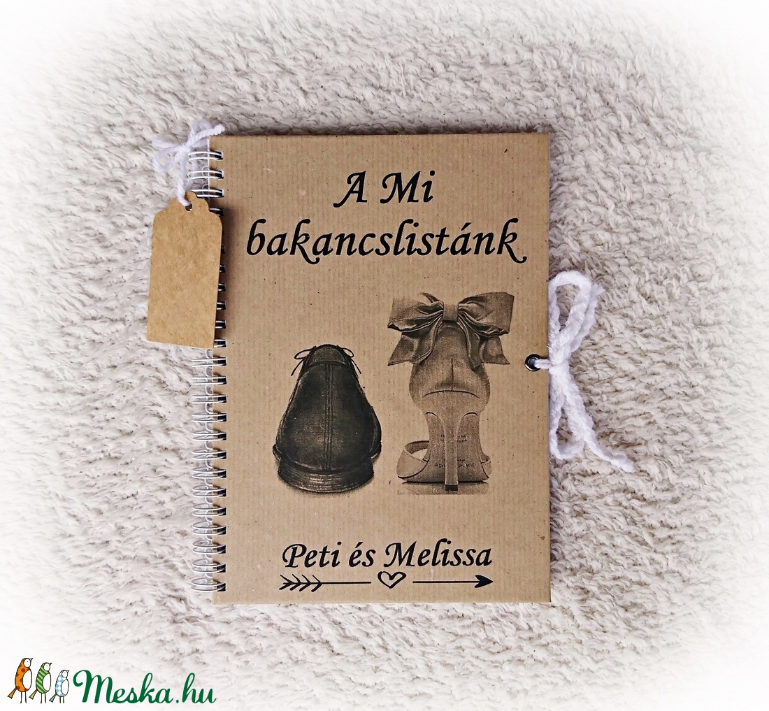 Pénzátadó bakancslista esküvőre belül borítékkal, nászajándék, golyóstollal,napló,jegyzetfüzet, névre szóló  -  - Meska.hu