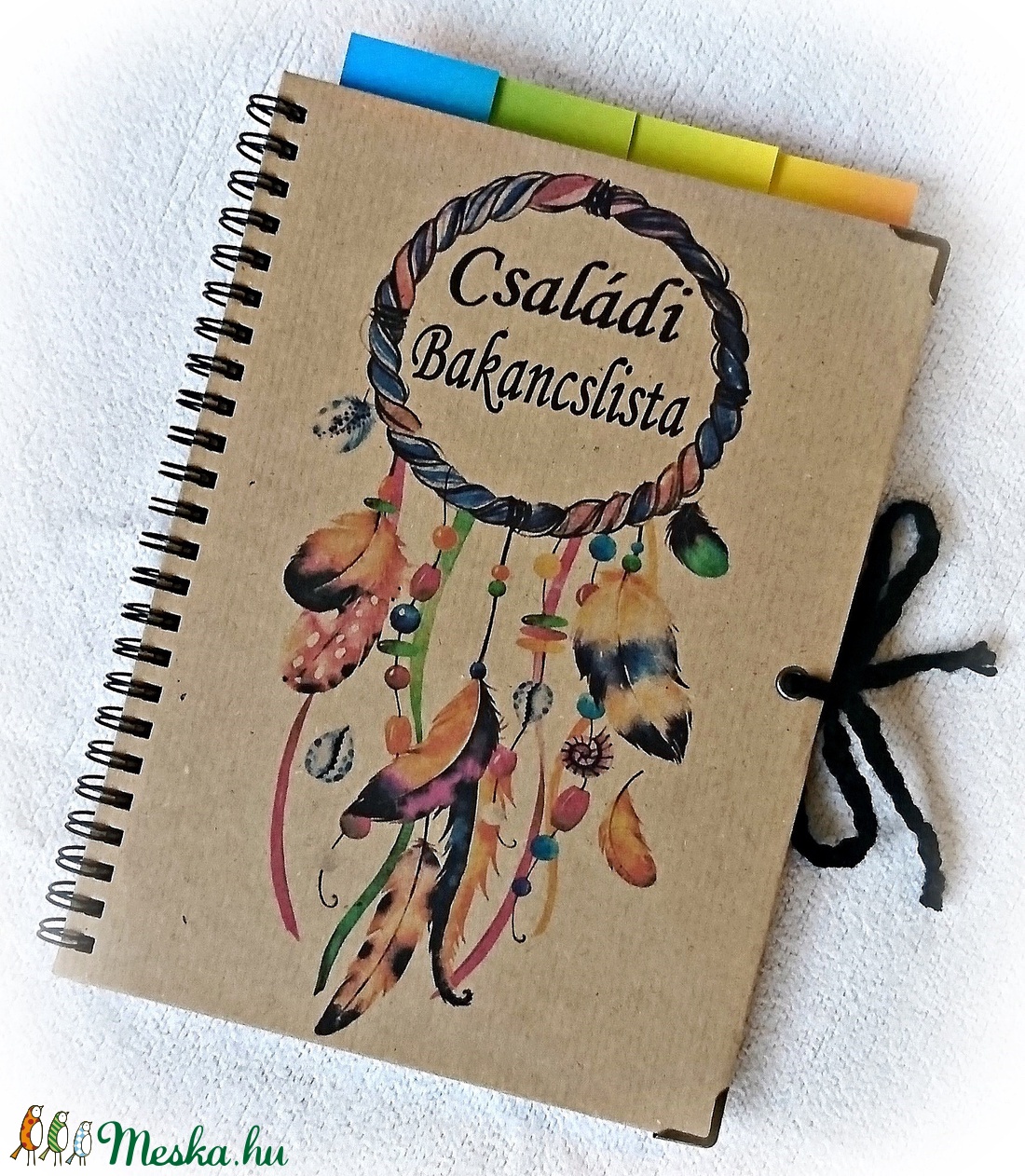 Családi bakancslista napló,nyomtatott lapokkal,ajándék golyóstollal,álomfogó,füzet, jegyzetfüzet,rusztikus ,A5 méret 2. - karácsony - karácsonyi ajándékozás - Meska.hu
